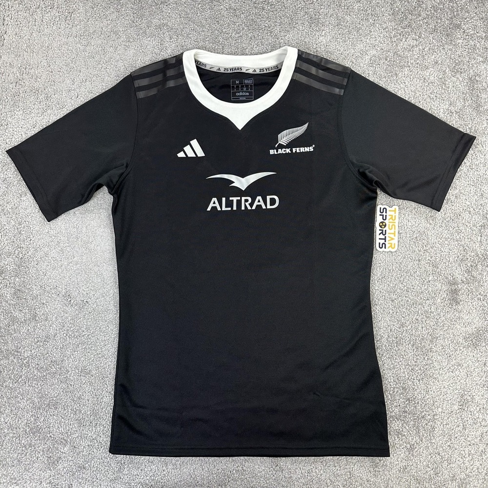 New Zealand Black Ferns Home Jersey Mens Medium Black Rugby Adidas 25 Years